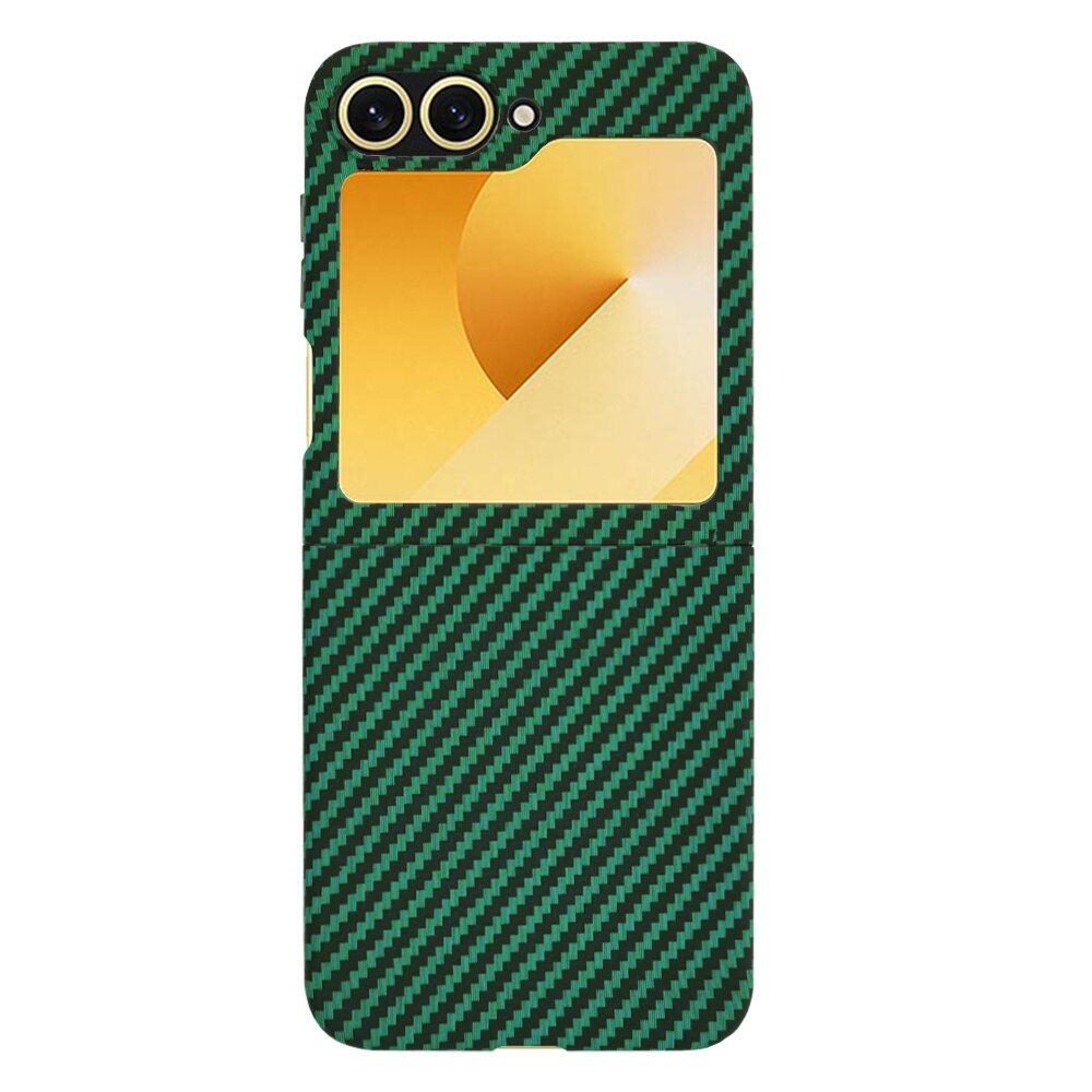 Husa pentru Samsung Galaxy Z Flip 6 Daden®, Ultra Slim, Carbonite FiberShell, Calitate Premium, Verde