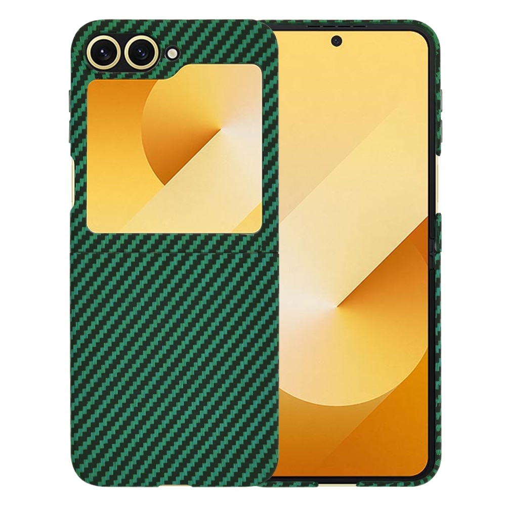 Husa pentru Samsung Galaxy Z Flip 6 Daden®, Ultra Slim, Carbonite FiberShell, Calitate Premium, Verde