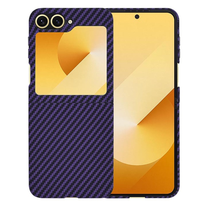Husa pentru Samsung Galaxy Z Flip 6 Daden®, Ultra Slim, Carbonite FiberShell, Calitate Premium, Mov