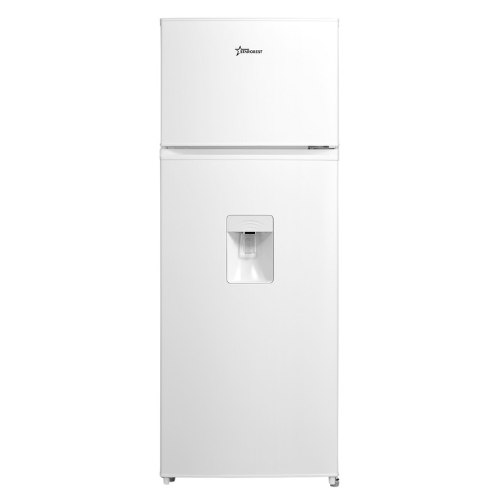 STARCREST SF-204WD-WHE 2 ajtós hűtőszekrény, 199 L, E osztály, Vízadagoló, LED világítás, Állítható termosztát, Megfordítható ajtók, H 143 cm, Fehér