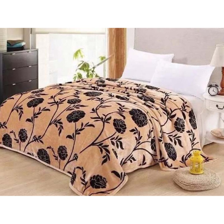 Patura cocolino pentru 2 persoane, Dormy, Kraya, Microfibra, 200x230 cm