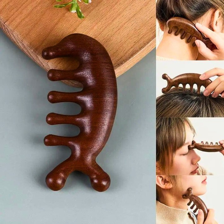 Mindblower masszázseszköz, fa, természetes szantálfa, ergonomikus kialakítás öt ujjal, serkenti a keringést, ellazítja az izmokat, javítja a bőr egészségét