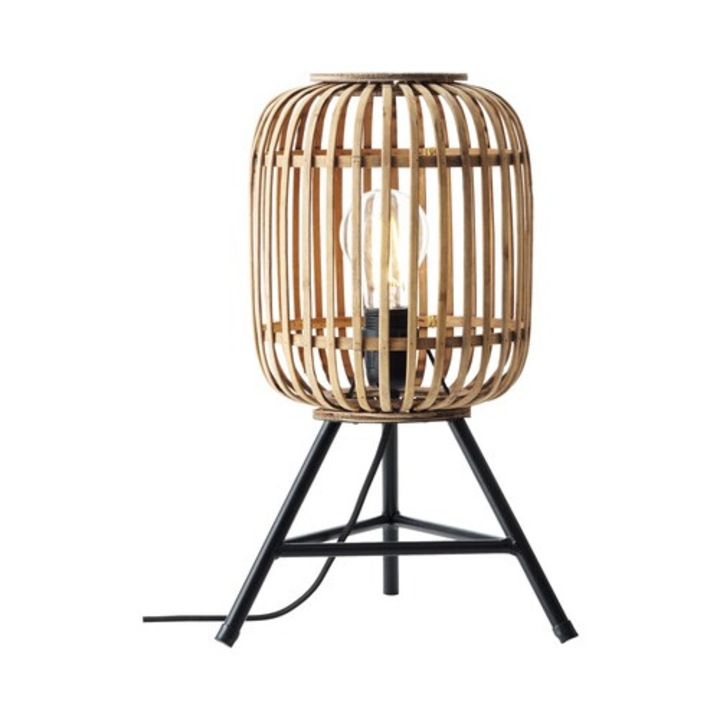 Veioza Woodrow E27 Max. 1x60w, Maro/natur