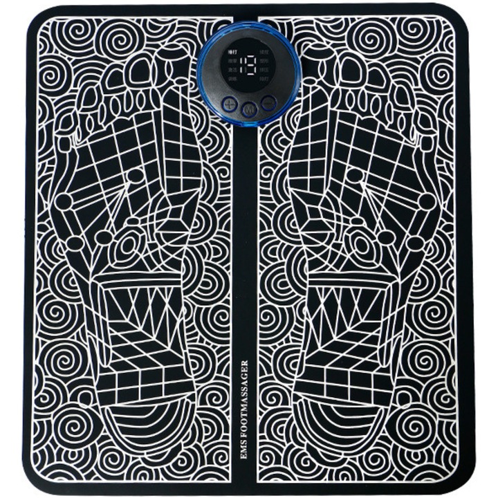 S DEPOT® масажор за крака, с електростимулация за подобряване на циркулацията, преносим, USB, черен