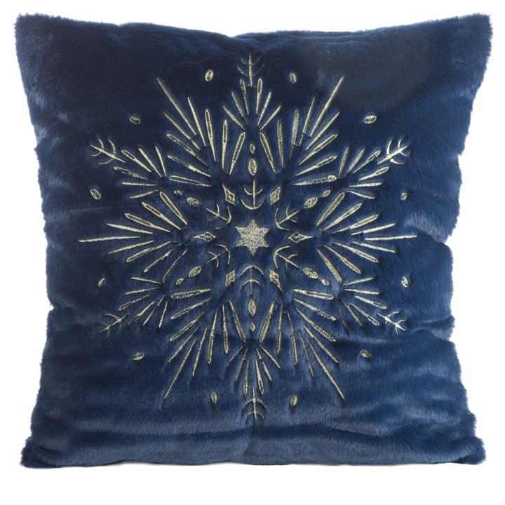 Karácsonyi párnahuzat 45 x 45 cm Eurofirany sötétkék