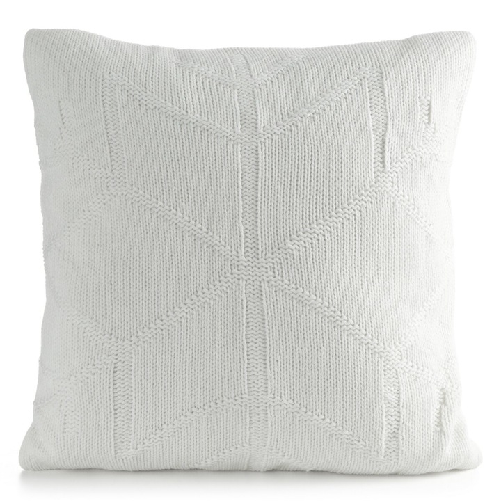 Fata de perna de Craciun cu structura impletita 45 x 45 cm alb Eurofirany