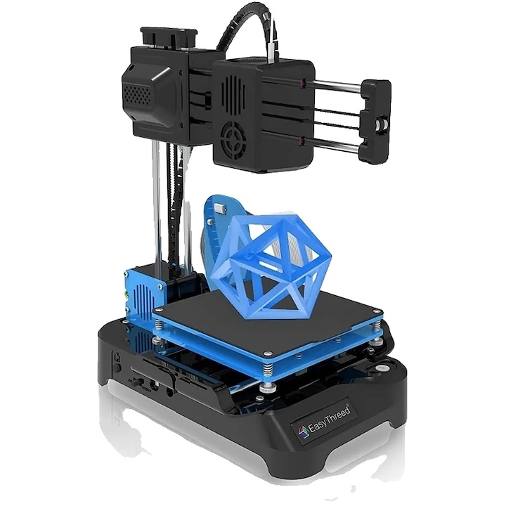 Mini EasyThreed K7 3D принтер, скорост на печат 40mm/s, съвместим с PLA и TPU, черен