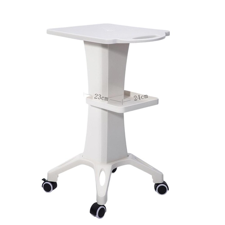 Carucior salon, 2 etaje, design compact, mobilitate usoara, 50kg capacitate, plastic