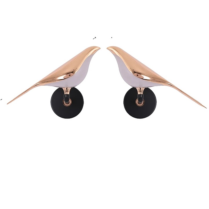 Модерна аплика, 2 броя, розово златно покритие, топло осветление, 33x10см