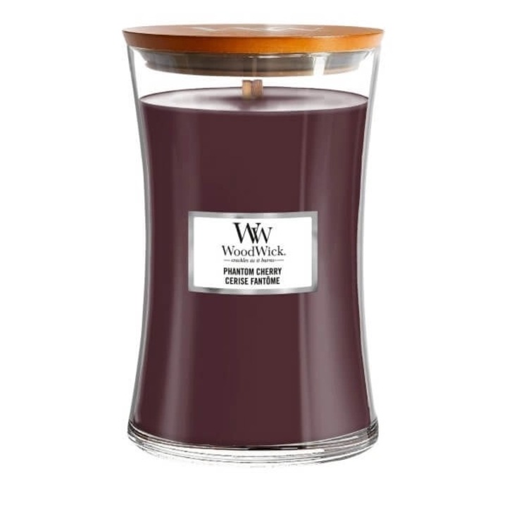 Ароматизирана свещ, WoodWick, Phantom Cherry, 609.5 g, череши и пушена ванилия