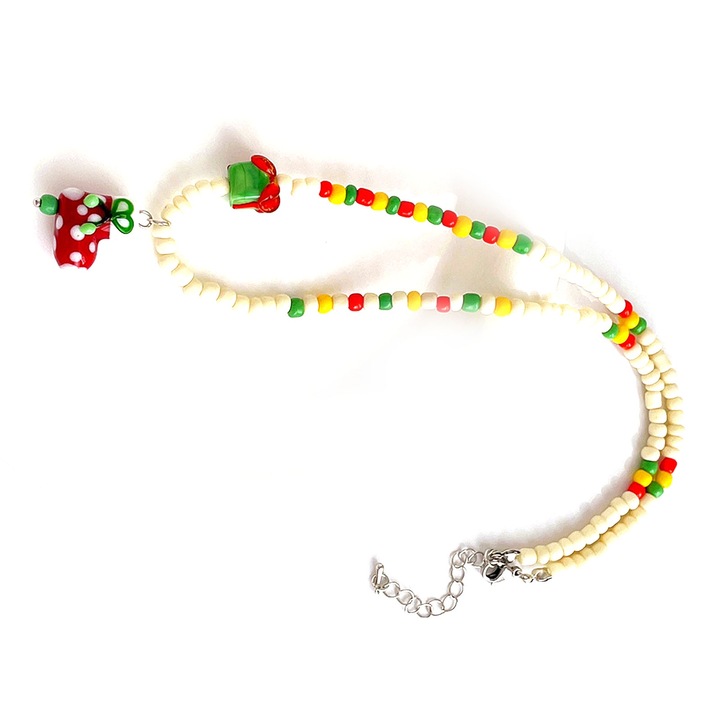 Colier cu pandantiv pentru femei, Mmgoqqt, design cartoon, alb, material plexiglass, set de accesorii.