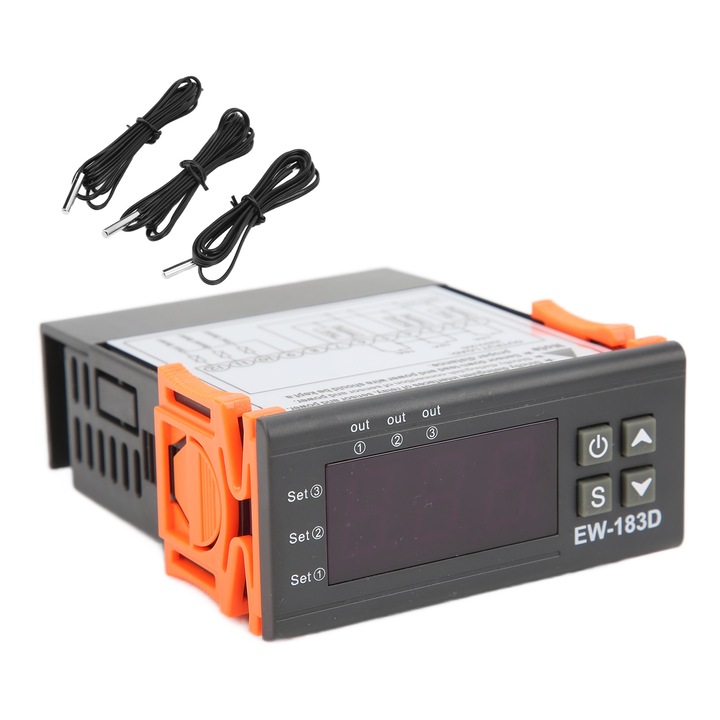 Цифров температурен контролер Enforose, 3-пътен отоплителен термостат, 0-65C, 220V, с 3 сензора