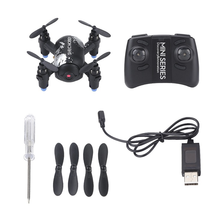 Mini Wifi Drón Magasságtartás Funkcióval, Longziming, HD Kamerával, Fekete