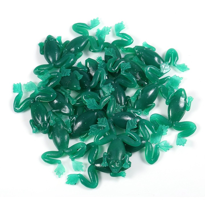 Меки риболовни примамки от PVC, Enforose, комплект 20 броя, зелени, 4 см