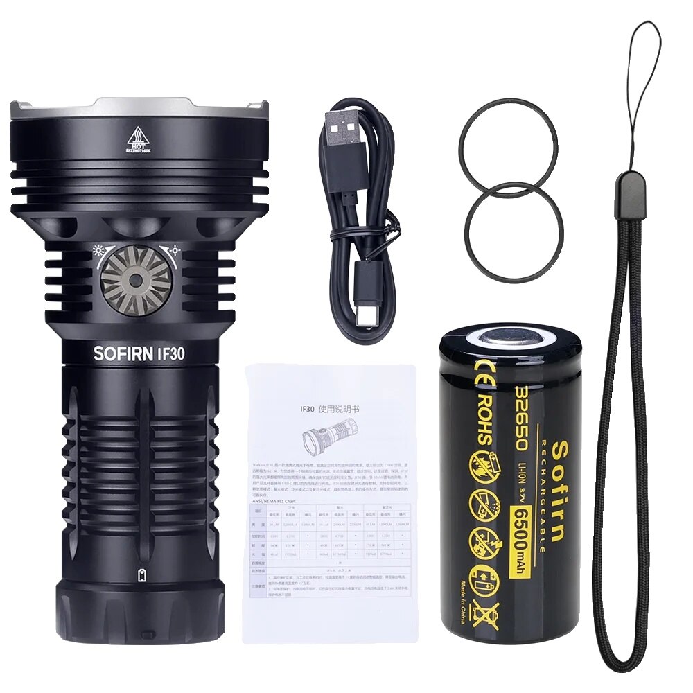 Lanterna Sofirn IF30, 12000 lumeni, IPX8, cu acumulator 32650