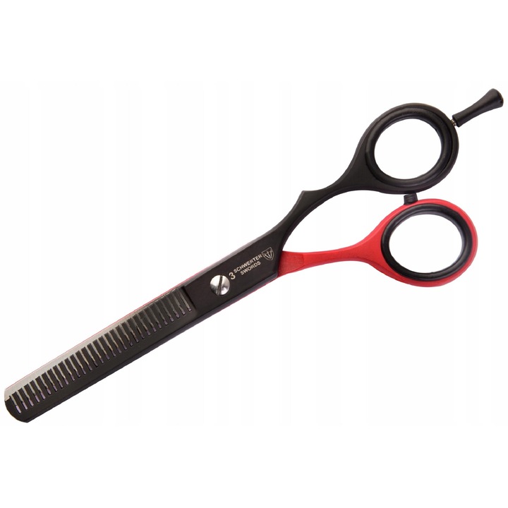Foarfece de tuns, 3 Swords, otel, 6 inchi, negru/rosu