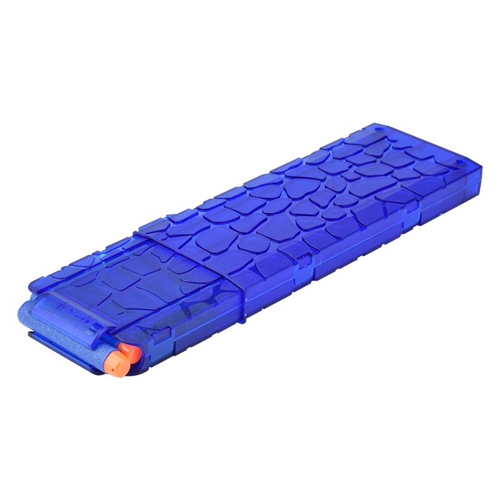 Clip pentru 20 de sageti, longziming, ABS, design transparent, albastru
