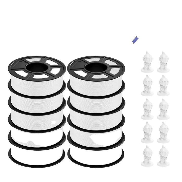 Filament 3D PLA Alb 11KG, biodegradabil, rezistenta la temperaturi ridicate, 1.75mm