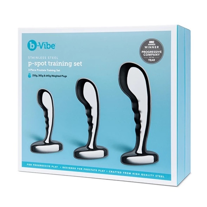 Комплект дилдо B-Vibe, 3 части неръждаема стомана, 250g-645g, 82.5mm-129mm, водоустойчив