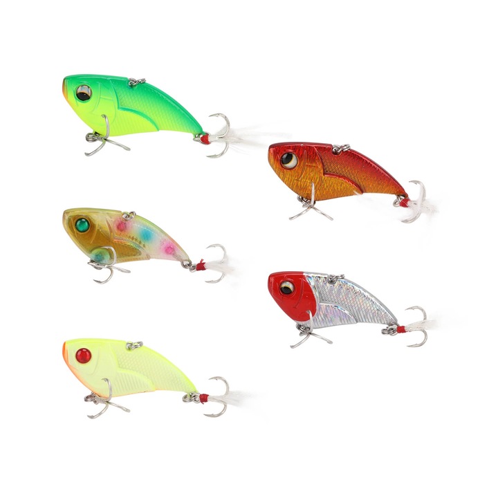 VIB 10 cm flitter VIB horog, vérhorony VIB horog, teljes úszó tollas műcsali, hosszú dobás