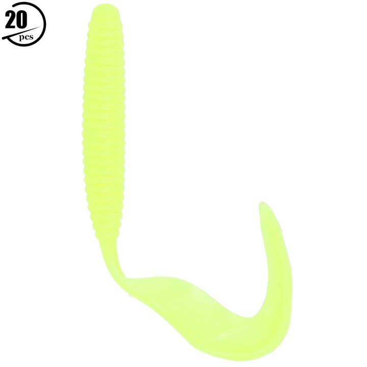 20 db műcsali szett, Enforose, horgászathoz, műanyag, zöld, M