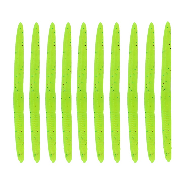 10 db. Szilikon horgászcsali, puha, lebegő, rugalmas csalik, harci eszköz, 13 cm/5,5 g (J zöld)