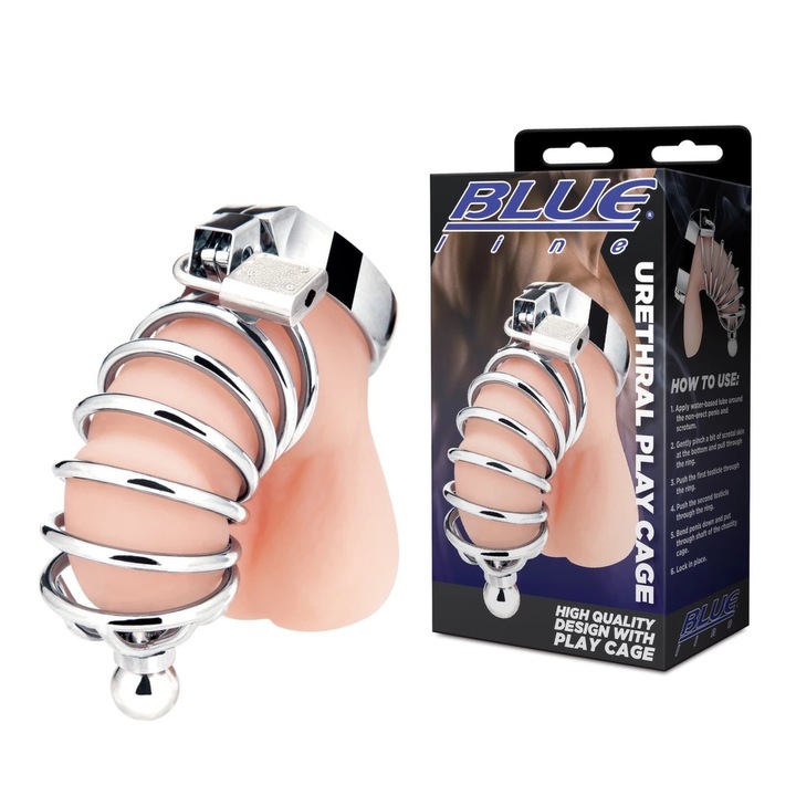 Centura de castitate Blueline, metal, multifunctional