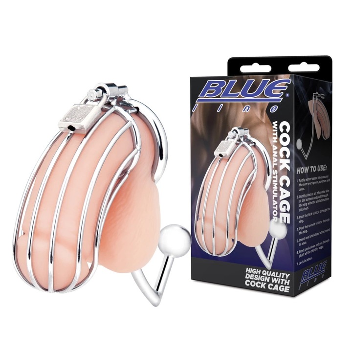 Centura de castitate Blueline, metal, multifunctional