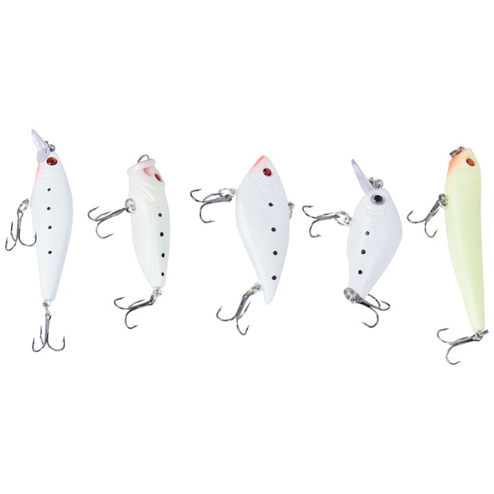 5 darabos készlet világító műanyag horgászcsali Minnow/ceruza/csali/Popper/VIB Enforose