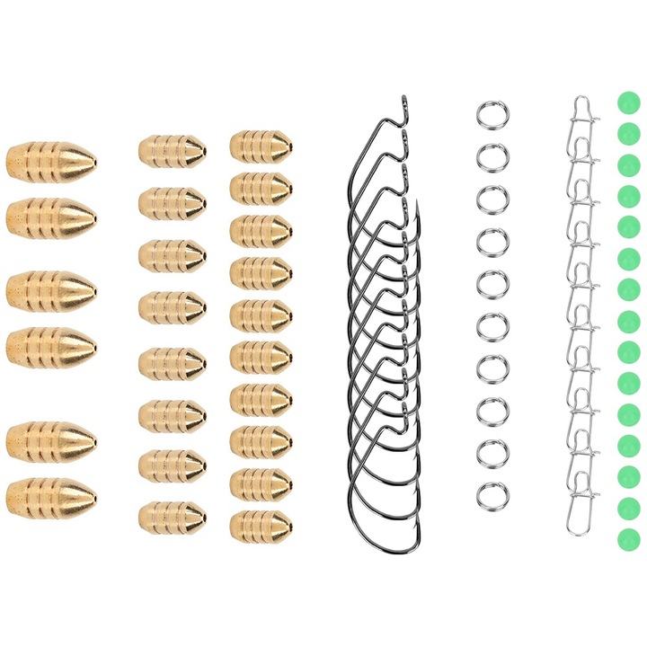 69 részes készlet horgászcsali kiegészítőkkel, Enforose horoggal
