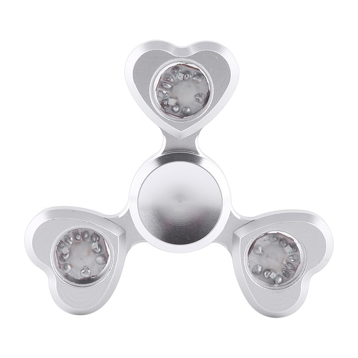 Spinner LED Jormftte, stresszoldó játék, ötvözet, kompakt, 7x5x1.5cm, többszínű