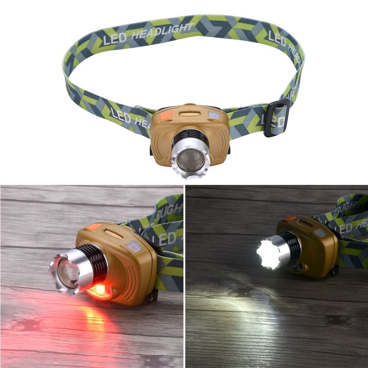 Vízálló, visszahúzható zoommal és érzékelővel ellátott fényszóró fejpánttal kültéri tevékenységekhez