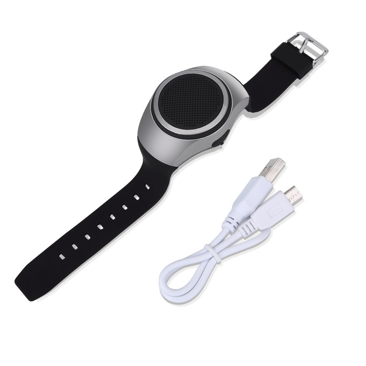 Difuzor portabil wireless in forma de ceas, Jormftte, Bluetooth, 40mm