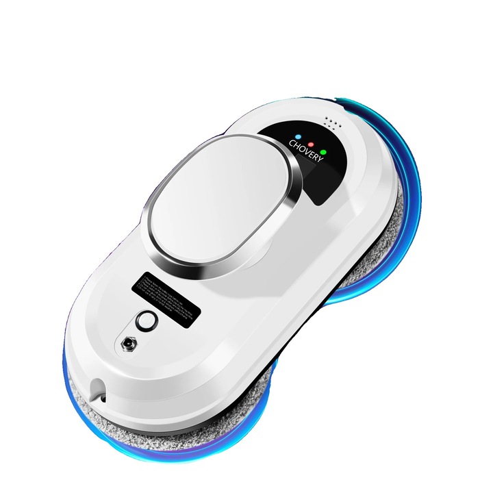 Robot de curatat geamuri, control de la distanta, alimentare de urgenta, alb, set