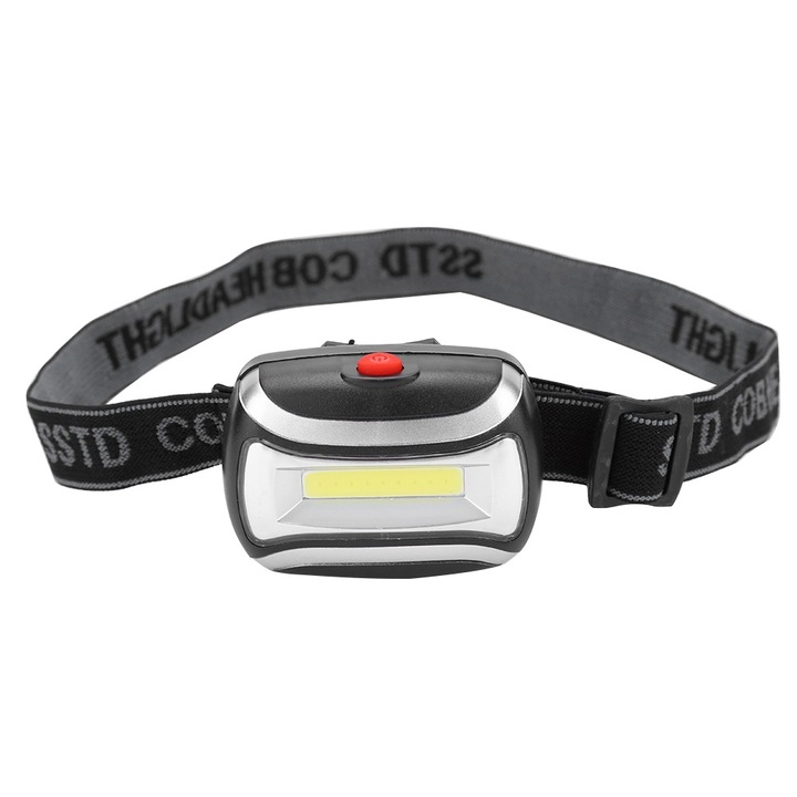 Jormftte fejlámpa, fekete, 3 mód, vízálló, mérete 6x4x3.5cm