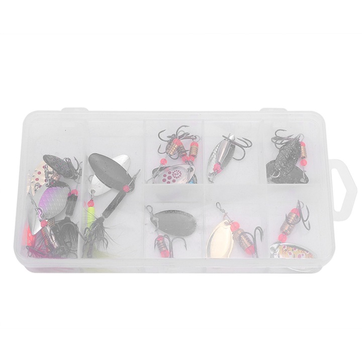 Jormftte 16 db-os műcsali készlet, ötvözet csalik, többszínű, könnyű, rozsdamentes