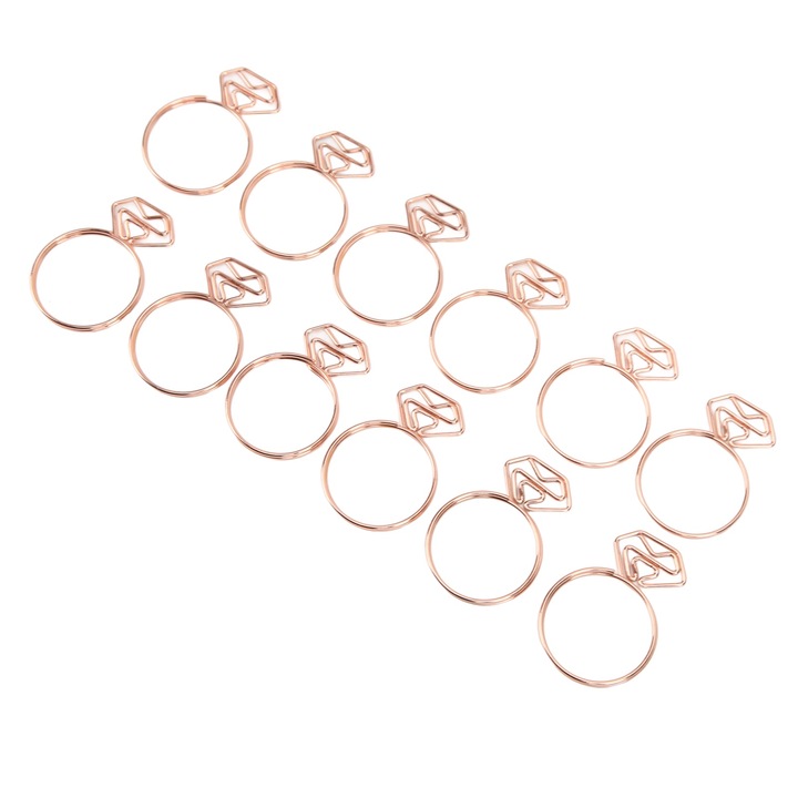 Комплект от 12 щипки, QttvbTna, 3.4x2.3cm, злато