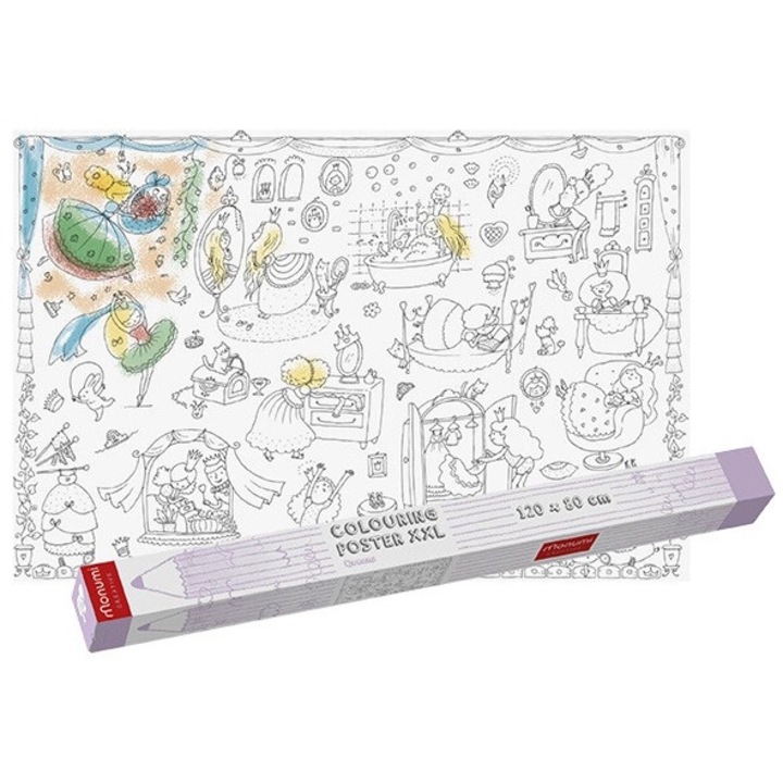 Plansa de colorat, XXL, Monumi, 120x80cm, 4 ani+