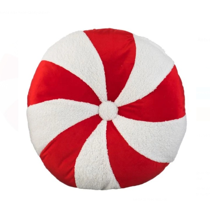 Karácsonyi díszpárna, BURRAQ, piros\fehér, 40x10cm