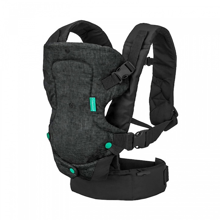 Marsupiu Ergonomic 4 in 1, OPTIM SOLUTION, pentru Bebelusi si Copii, 4 Pozitii, Multifunctional, 6-36 Luni, 3.5kg - 15 kg, Negru