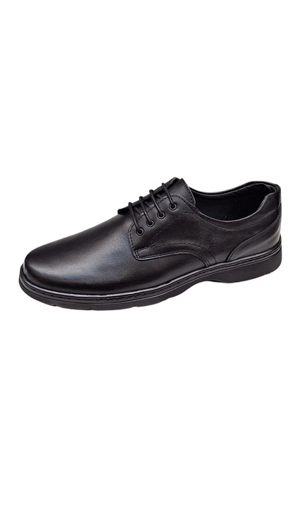 Pantofi barbati casual din piele naturala pe calapod lat Negru GKR5XN Marimea 41