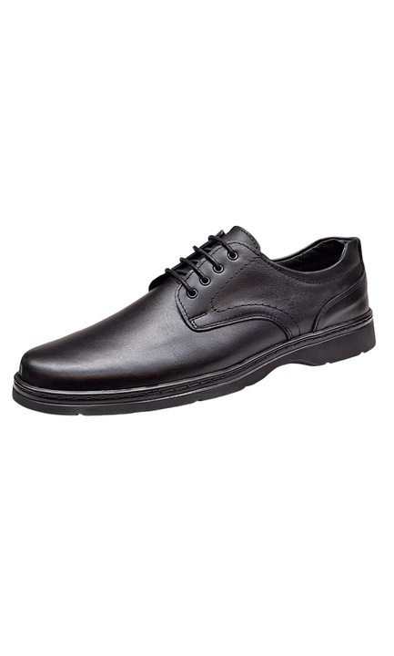 Pantofi barbati casual din piele naturala pe calapod lat Negru GKR5XN Marimea 41