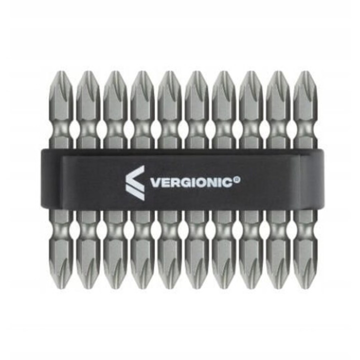 10 bites készlet PH2 Vergionic, króm-vanádium acél, hossz 65mm, gumi csomagolás