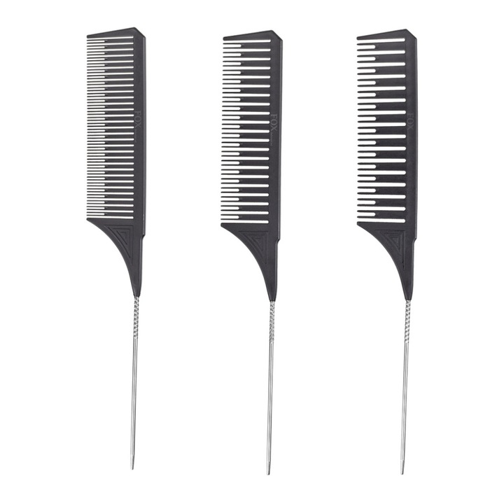 Set 3 piepteni Balayage, FOX, ABS, 26cm, Negru