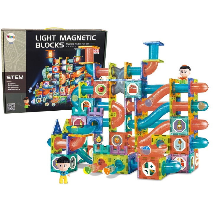 Set de constructie LEAN TOYS, 292 elemente, multicolor, 51x40x10cm
