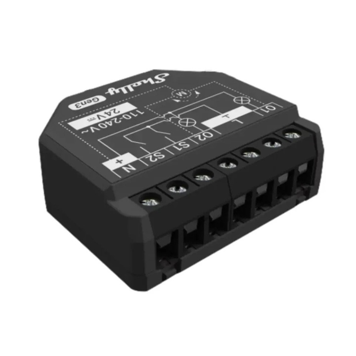 Shelly 2PM Gen3 двуканален Wi-Fi + Bluetooth интелигентен релеен модул с режим на ролетна щора