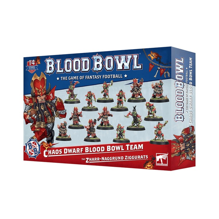 Extensie de joc Blood Bowl, Chaos Dwarf Team, Games Workshop, 122 piese, gri