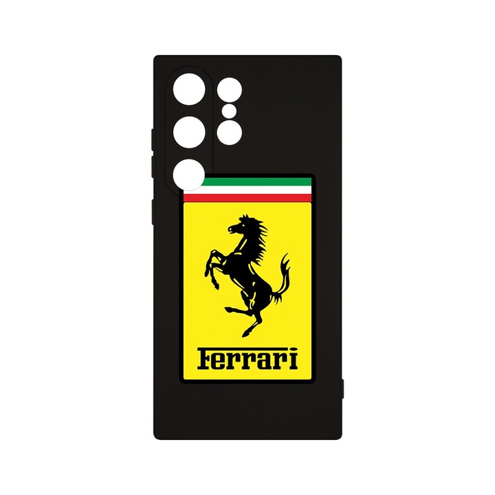 BestCase 1.2mm Szilikon telefontok, kompatibilis modell Samsung Galaxy S24 Ultra, Logo Ferrari, Kamera Védelem, Mikroszálas puha belső, PB 1773