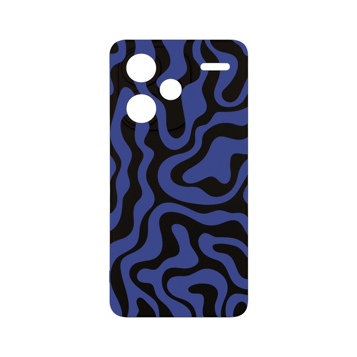 BestCase® Husa Slim Premium Silicon 1.2MM, Compatibila Cu Xiaomi Redmi Note 13 Pro Plus 5G, Blue Abstract Line, Microfibra in interior, Antisoc, Protectie camera si ecran, PB 1477