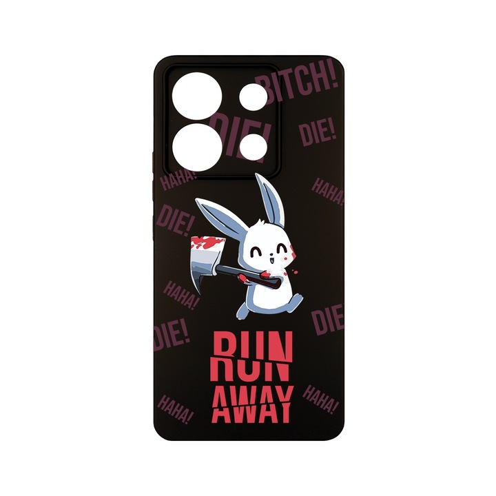 BestCase 1.2mm Szilikon telefontok, kompatibilis modell Xiaomi Redmi Note 13 Pro 5G / Poco X6 5G, Run away!, Kamera Védelem, Mikroszálas puha belső, PB 1463